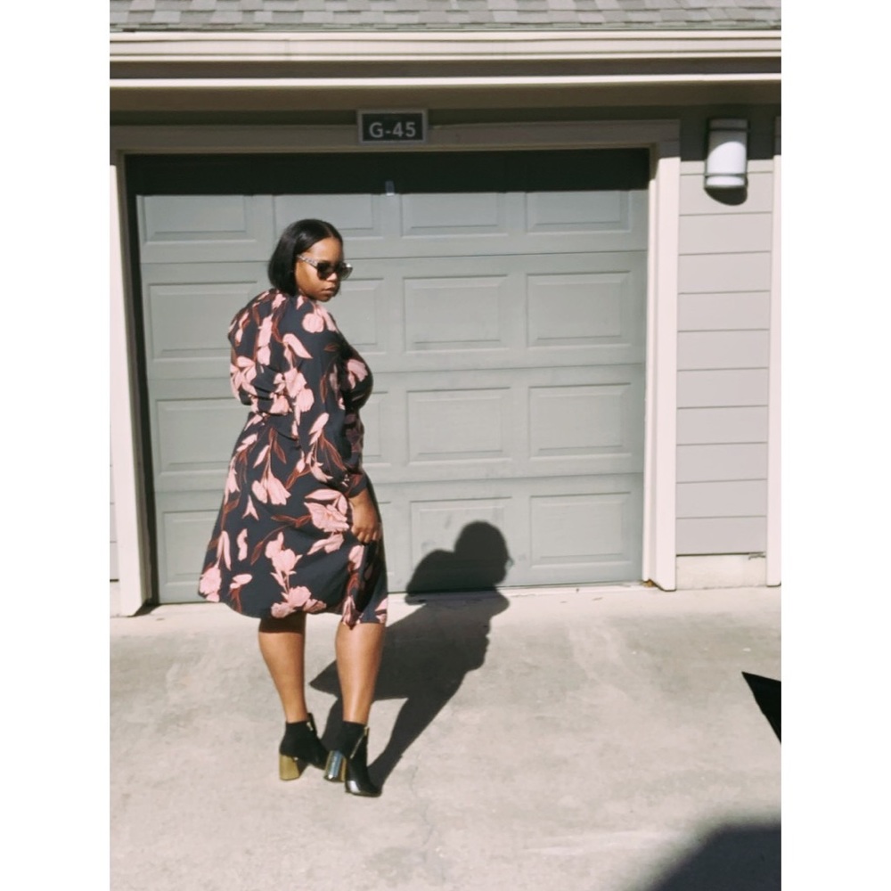 XXL Spring A line floral dress